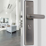 玥玛防盗门把手面板多功能防盗门锁拉手通用入户门锁把手10208灰黑色