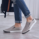 回力 Warrior 帆布鞋男透气懒人一脚蹬休闲鞋子男低帮老北京布鞋男鞋 WXY-966 灰色 43