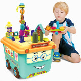 纽奇儿童积木玩具感统软鬃毛积木拼插120件套桶装趣味拼插软胶质玩具