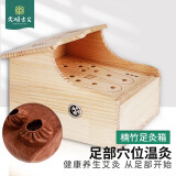 大明古艾 足部艾灸盒木制足疗熏脚底脚部仪器足底随身灸蒸仪家用箱艾炙 足部艾灸箱（实木）+滤烟套