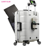 LUCKY CLUB 行李箱男女铝框拉杆箱旅行商务小型多功能高颜值登机箱子20英寸