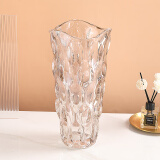 蒂拉 欧式描金创意简约透明玻璃花瓶水养花百合北欧网红客厅插花摆件 小号花瓶高25cm
