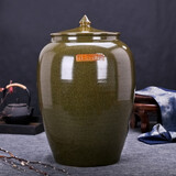 君翔 景德镇陶瓷米缸储物罐防潮防虫中式复古密封罐大容量腌菜茶叶罐 20斤装