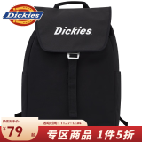 dickies双肩包 字母印花带盖双肩包 男女情侣款书包包 DK009703 黑色