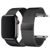 墨一 苹果手表表带磁吸 Apple Watch Series 8/9米兰尼斯钢带iwatch S7/6/5/4/SE代腕带金属表带 金属磁吸 -晶刚黑【38/40/41mm】