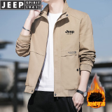 JEEP SPIRIT吉普夹克男春秋季外套男士立领上衣棒球服工装潮流成熟商务青年邮 2207卡其色 XL（135-145斤）