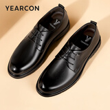 意尔康男鞋 男士皮鞋2025秋季新款商务正装鞋牛皮英伦德比鞋上班鞋子男 黑色 42