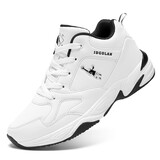 乔丹格兰男鞋秋季棉鞋皮面防滑防水运动休闲鞋特大码加宽雪地靴白色大棉 白色（皮面单鞋） 42