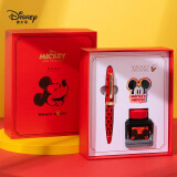 迪士尼(Disney)钢笔礼盒 学生钢笔墨水笔杆套装 练字书法用商务墨水笔男女生生日礼物奖励 米奇红E0270M