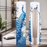 家工场空调罩防尘罩圆柱形柜机中式格力美的海尔空调罩立式开机不取通用 蓝孔雀 开机不取】3P适高180cm及以上