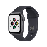 Apple Watch SE 2021款智能手表 GPS款 40毫米深空灰色铝金属表壳 午夜色运动型表带MKQ13CH/A