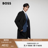 BOSS【90%羊毛】 男士秋冬修身单排扣毛呢羊毛羊绒混纺大衣 50502327-001-黑色 46(S修身)