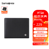 Samsonite/新秀丽男士休闲短款两折横款皮夹牛皮钱包礼盒装 TK7*09002 黑色