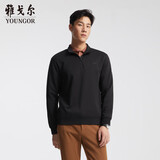 雅戈尔（YOUNGOR） 卫衣男士 年秋冬季青年男士半拉链卫衣 黑色 S