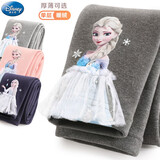 迪士尼女童打底裤春秋长裤外穿童装2025新款秋装大童洋气儿童裤子 【加绒款】浅灰 97357 140