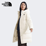 The North Face北面羽绒服女户外700蓬鹅绒中长款保暖外套81SA 米白色/QLI M