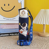 爱晴柔 适用膳魔师保温杯套保护套儿童水杯套通用350 500ml手提斜挎杯袋 深蓝摘星宇航员两用款480-500ml