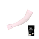 Let's slim韩国冰袖手套手指冰丝防晒袖套男女防紫外线户外骑行手套手袖套薄 手指 粉红色 均码