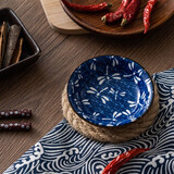 神田 日式陶瓷家用碟子日本味碟小吃碟醋碟酱油碟子 进口餐具套装 蜻蜓雨 3.75寸