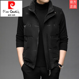皮尔卡丹（pierre cardin）羽绒服男冬季外套男装轻薄款羽绒马甲春秋季男背心潮流坎肩秋外套 821【黑色】 XL 【120-135斤】
