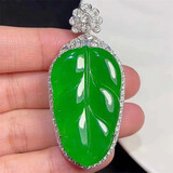 翡翠祥 天然翡翠A货吊坠佛公阳绿冰种貔貅飘花玉佩玉观音玉坠男女款玻璃种平安扣帝王绿玉扣玉器【付定金】 满绿叶子，已联系客服选货，尾款3000