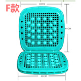 叉车夏季冰凉塑料坐垫汽车面包车货车通用隔热透气按摩胶座垫单片 F款 -加厚双层按摩球(短款蓝色)