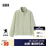 森马（Semir）外套女抗静电摇粒绒修身刺绣2024冬季立领插肩袖夹克109724108005