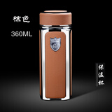 栖爱银离子杯子保温杯正品银离子内胆保健抑菌水杯纯手工茶杯 棕色款/纯银内胆/高档礼盒