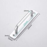 舒斯顿（SOCYTON） 免打孔门把手拉手柜门窗户木门阳台推拉门移门明装拉手铝合金 150mm长度哑光银1个价【打孔】