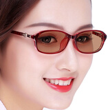 帕斯达（PSD）变色眼镜女士平光镜无度数日夜两用变色太阳镜 红色框【变茶色镜片】 无度数平光镜【不的人选择】