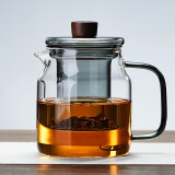 美斯尼 茶壶玻璃泡茶壶 加厚耐热玻璃泡茶器创意墨色玻璃功夫茶具 墨色壶 560mL
