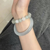 朝遇猫眼手镯女真品猫眼石冰透玉镯叮当镯贵妃手环冰种520情人节礼物 58圈口【100-120】