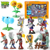 植物大战僵尸弹射玩具正版授权僵尸游戏玩具套装8只僵尸+2只植物软胶生日礼物