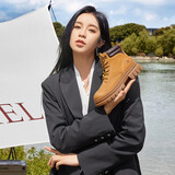 骆驼（CAMEL）大黄靴女都市户外四季可穿系带工装靴马丁靴 L23W307016 黄棕 37