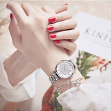 Spirra阿妈妮情人节礼物满天星手表女士2025年新款镶钻简约气质防水品牌 0013白壳白面