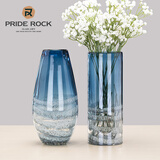 傲石玻璃花瓶透明干花插花现代简约茶几餐桌软装饰品家居客厅轻奢摆件 高30M+满天星6支