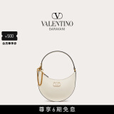 华伦天奴VALENTINO女士 VLOGO SIGNATURE 粒面小牛皮 HOBO 手袋 浅象牙白色 均码