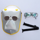 牛皮电焊面罩焊工防烤脸氩弧焊帽脸部头戴式轻便烧焊防护罩紫外线隔热 护头款面罩+透明眼镜+头带