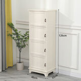 斯朴洛特实木斗柜带门大容量收纳柜家用多功能储物柜简易书柜阳台角柜 40公分象牙白四门【现货速发】