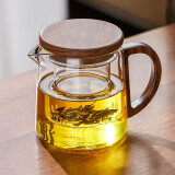 忆壶茶（YIHUTEA） 玻璃茶杯加厚水杯大容量茶水分离杯办公家用泡茶杯子耐热玻璃杯 【鹰嘴不挂流】透明书辰壶500ML
