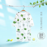 婧麒婴儿连体衣夏装新生男女宝宝夏季衣服纯棉薄款空调服爬服夏天 柿子熊 73cm