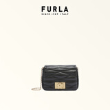 芙拉（FURLA）【价保11.11】1927羊皮迷你小包女士时尚菱格链条包单肩斜挎包女 黑色