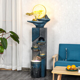 流水家园欧式流水喷泉摆件循环水落地客厅玄关办公室景观生财装饰乔迁送礼 2114【长53*宽34*高160】