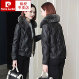 皮尔卡丹（pierre cardin）海宁真皮羽绒服女2025冬季白鸭绒时尚韩版宽松显瘦保暖皮草外套 黑 XL 【建议116-125斤】