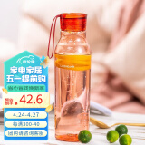 乐扣乐扣（LOCK&LOCK）Tritan塑料杯ECO BOTTLE便携男女式小口杯子粉色550ML ABF644PIK