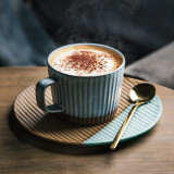 INSCRIPTION 复古欧式咖啡杯碟套装 家用特色餐厅咖啡厅下午茶拉花杯子 蓝海暮色-咖啡杯碟+勺