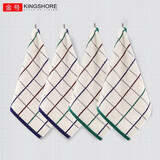 金号（KING SHORE）4条装纯棉A类方巾擦手小毛巾纯棉洗脸巾成人男女儿童家用洗脸毛巾 条纹方格款混色 4条