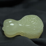 冰种玉石白菜手把件男款百财玉石手玩件炫石为玉附证书