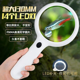 倍可明放大镜儿童老人高倍30倍带14LED灯多焦点非球面阅读维修高清100