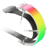酷月AOSOR机箱霓虹线ARGB神光同步主板 双8PIN40系列显卡电源供电延长装饰线5V机箱灯条霓彩线 双通道白色【40系16Pin显卡供电用】